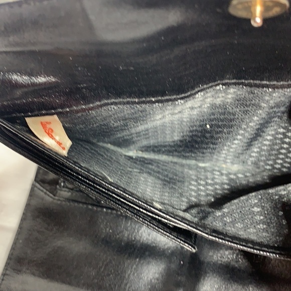 LEE Sands Vintage Black Eel Skin Trifold Wallet W/ snap closure - Picture 4 of 5